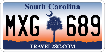 SC license plate MXG689