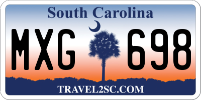 SC license plate MXG698