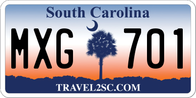 SC license plate MXG701