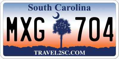 SC license plate MXG704