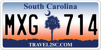 SC license plate MXG714