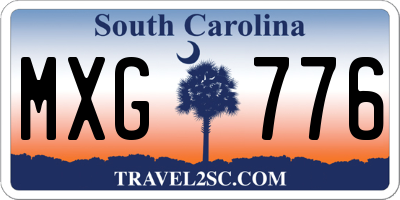 SC license plate MXG776