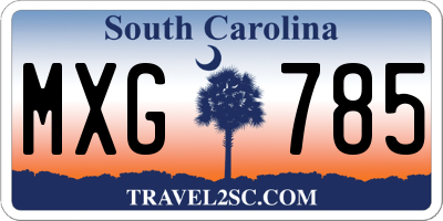 SC license plate MXG785