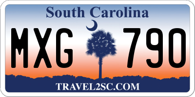 SC license plate MXG790
