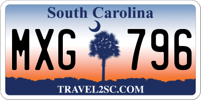 SC license plate MXG796