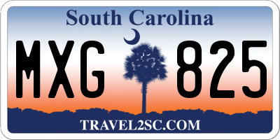 SC license plate MXG825