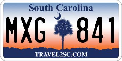 SC license plate MXG841