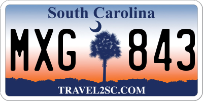 SC license plate MXG843
