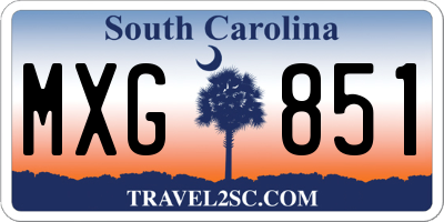 SC license plate MXG851