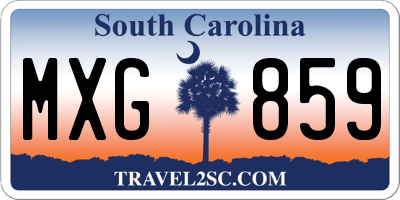 SC license plate MXG859
