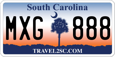 SC license plate MXG888