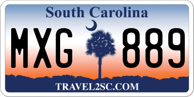 SC license plate MXG889