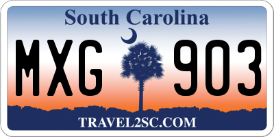 SC license plate MXG903