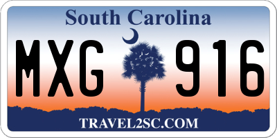 SC license plate MXG916