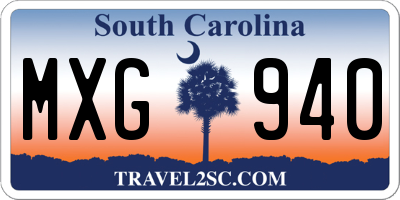 SC license plate MXG940