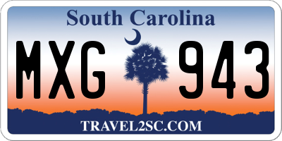 SC license plate MXG943