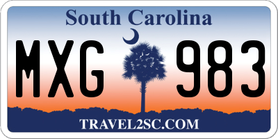SC license plate MXG983