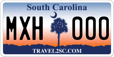 SC license plate MXH000
