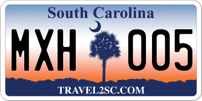 SC license plate MXH005
