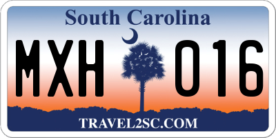 SC license plate MXH016