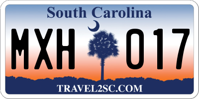SC license plate MXH017