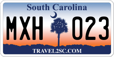 SC license plate MXH023