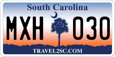 SC license plate MXH030