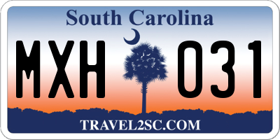SC license plate MXH031