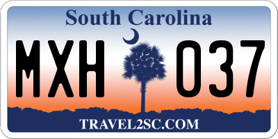SC license plate MXH037