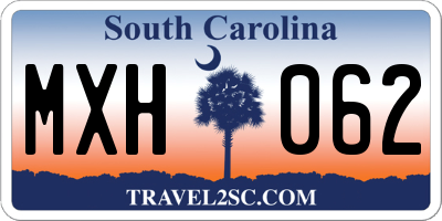 SC license plate MXH062