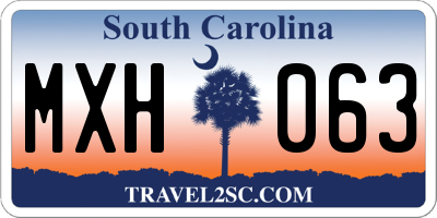 SC license plate MXH063
