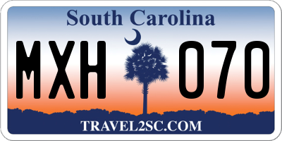 SC license plate MXH070
