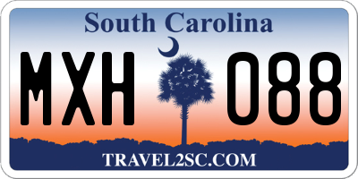 SC license plate MXH088