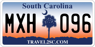 SC license plate MXH096