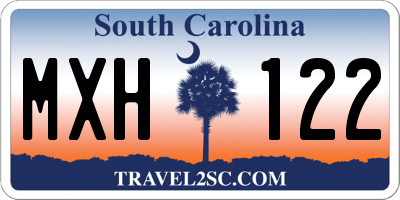 SC license plate MXH122