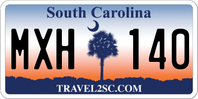SC license plate MXH140