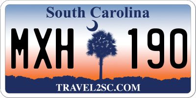 SC license plate MXH190