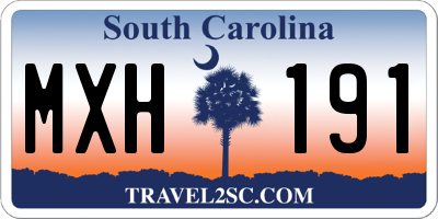 SC license plate MXH191
