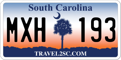 SC license plate MXH193