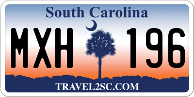 SC license plate MXH196