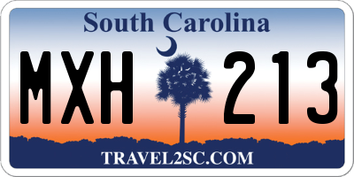 SC license plate MXH213