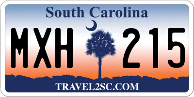 SC license plate MXH215