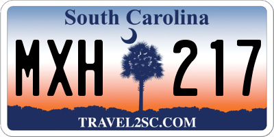SC license plate MXH217