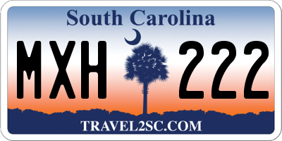 SC license plate MXH222