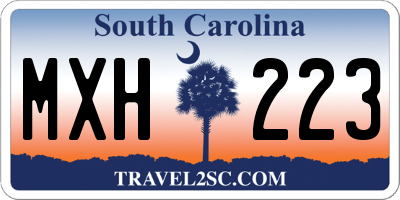 SC license plate MXH223