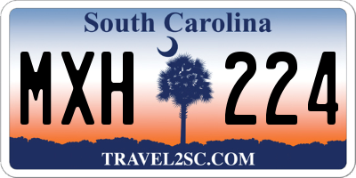 SC license plate MXH224