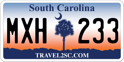 SC license plate MXH233