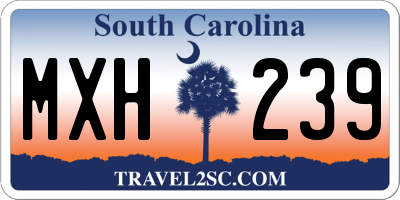 SC license plate MXH239