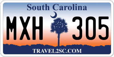 SC license plate MXH305