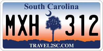 SC license plate MXH312